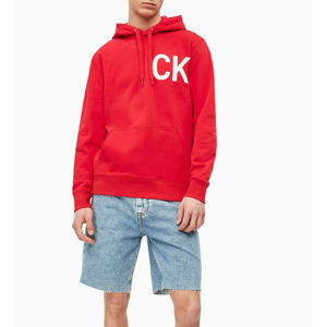 Calvin Klein pánská červená mikina Statement - L (688)